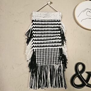 Black and White Macrame Wall Art